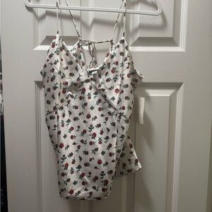 a new day White Floral Camisole NWT